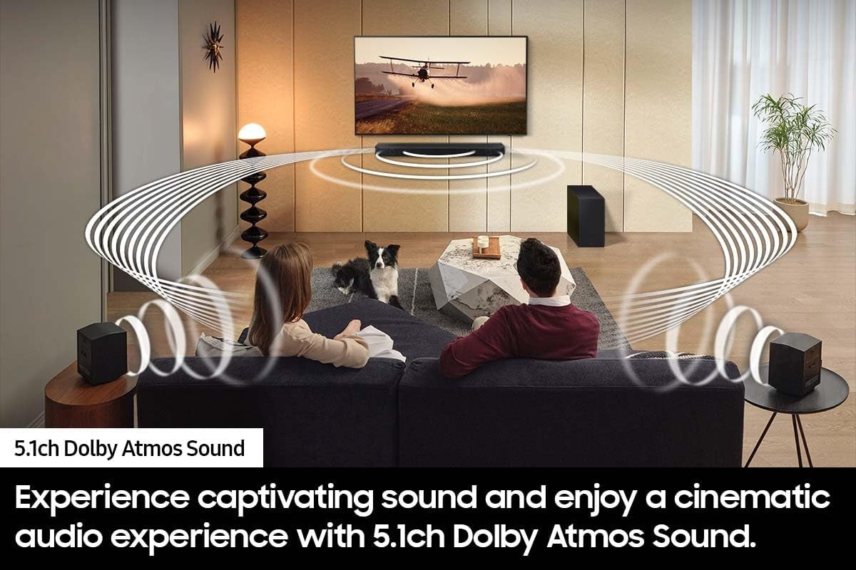 Samsung 5.1 Ch Sound Bar w/ Subwoofer Q-Symphony & Dolby ATMOS - HW-Q65C