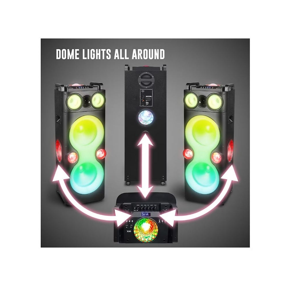 QFX PBX-1260 Dual 12" Party Speaker With Rechargeable Battery and LED Lights