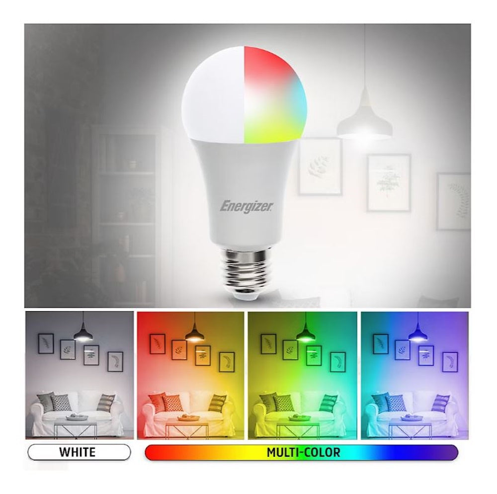 Energizer Connect Smart Wi-Fi A19 LED White & Multi-Color RGB Light Bulb, 4 Pack EAC2-1002-PP4