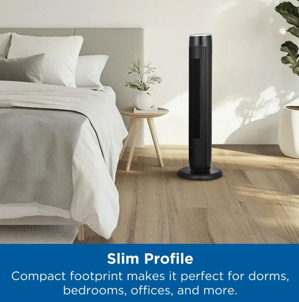 Mainstays 36" Tall 3-Speed Oscillating Tower Fan Black MSWMT24JR