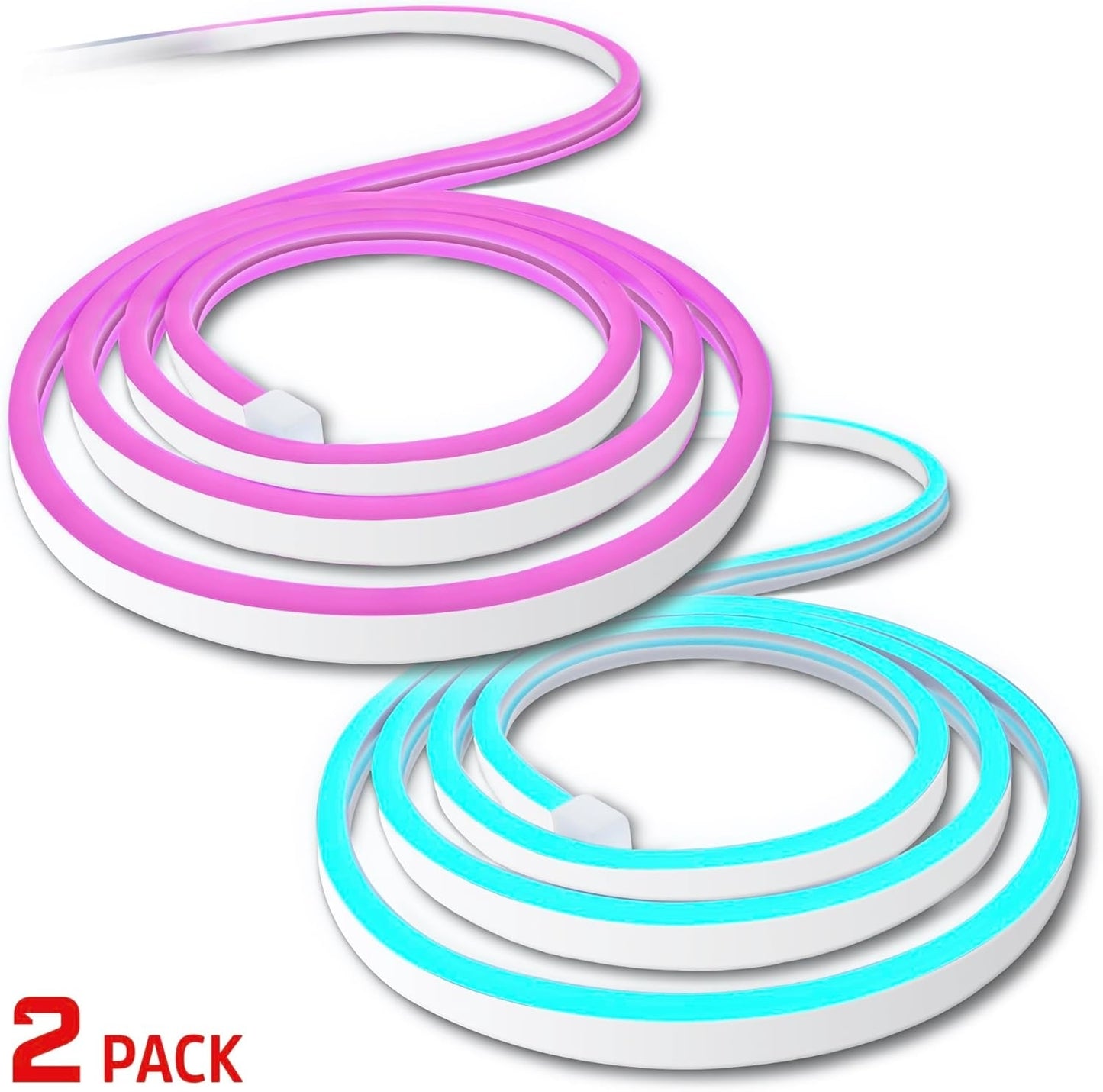 Energizer Connect Smart 10ft Neon Multi-Colored or White Plug-In LED Strip 2pk