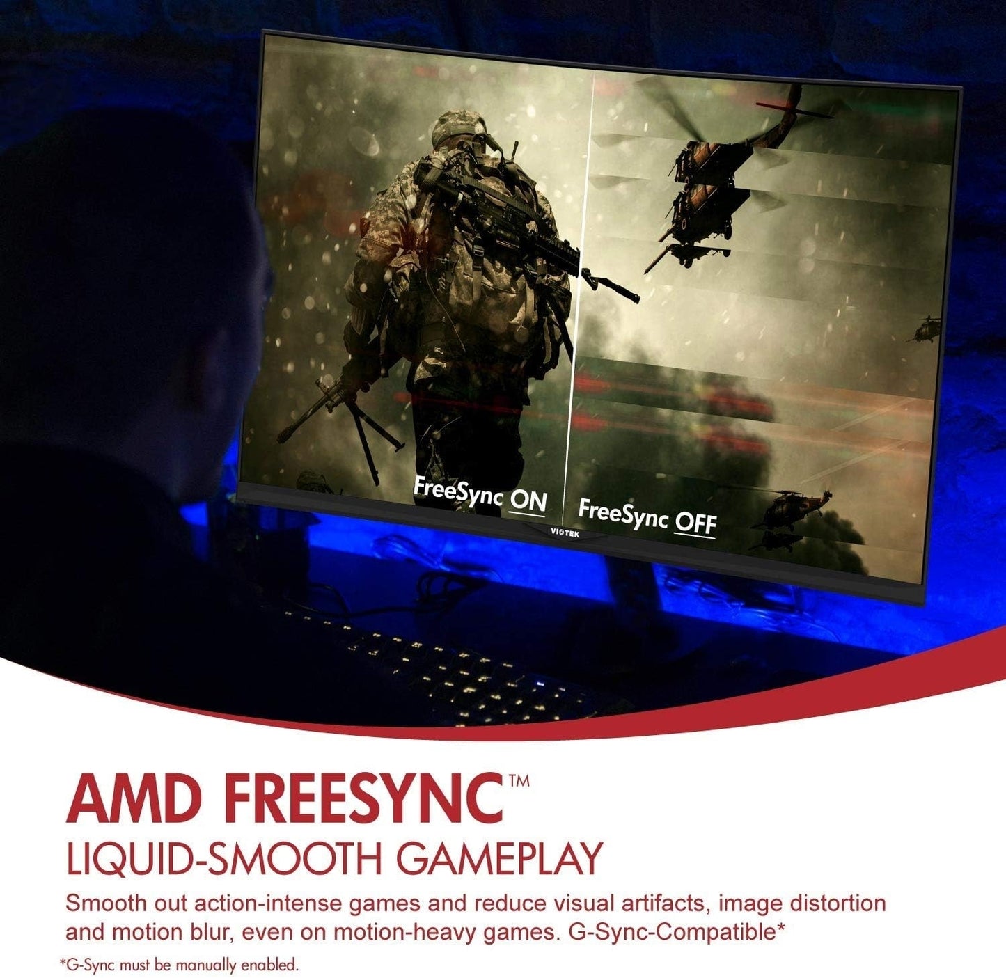 Viotek 32" LED Curved Monitor 2560x1440p 144hz 4ms HDMI DVI DP 3.5mm AMD FreeSync & FPS/RTS GN32DA