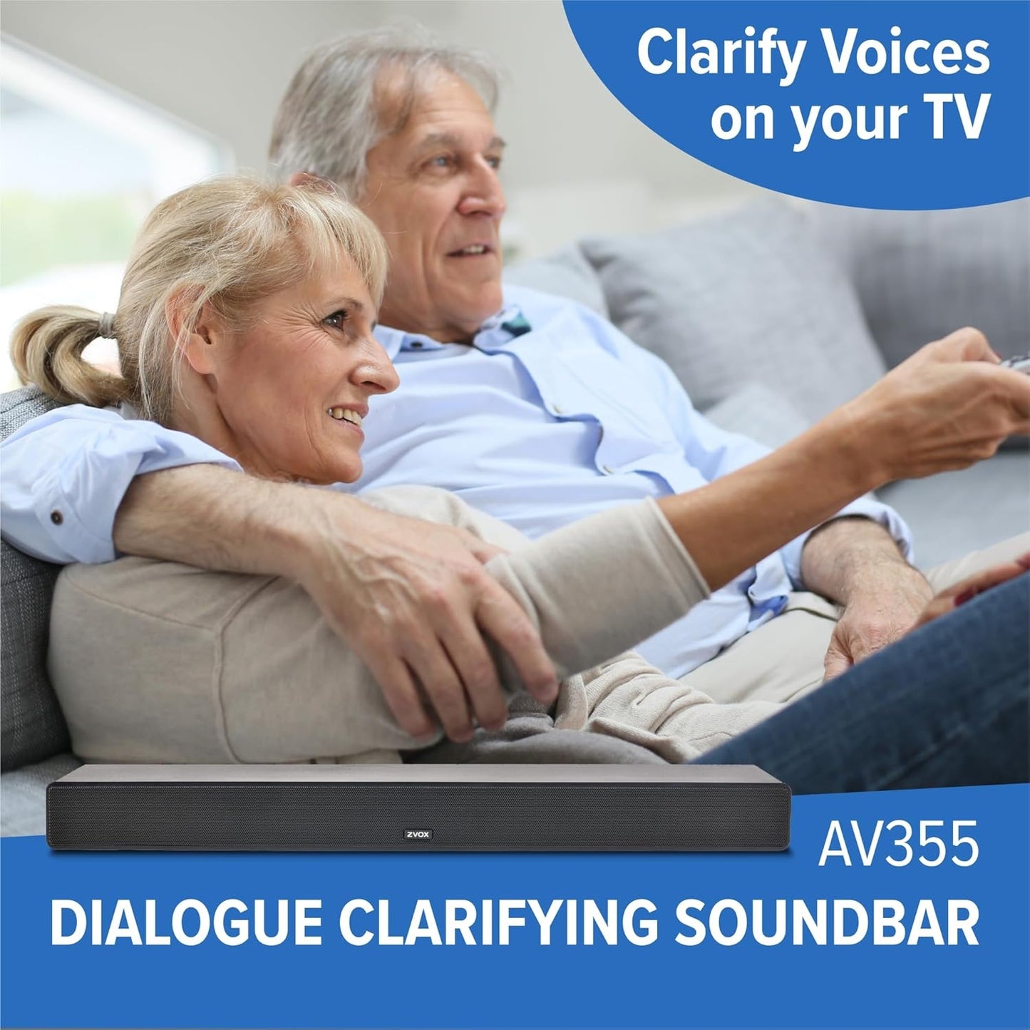 ZVOX AccuVoice AV355 Low-Profile Soundbar, 12 Levels of Voice Boost, Ultimate Low-Profile TV Speakers Soundbar with AccuVoice