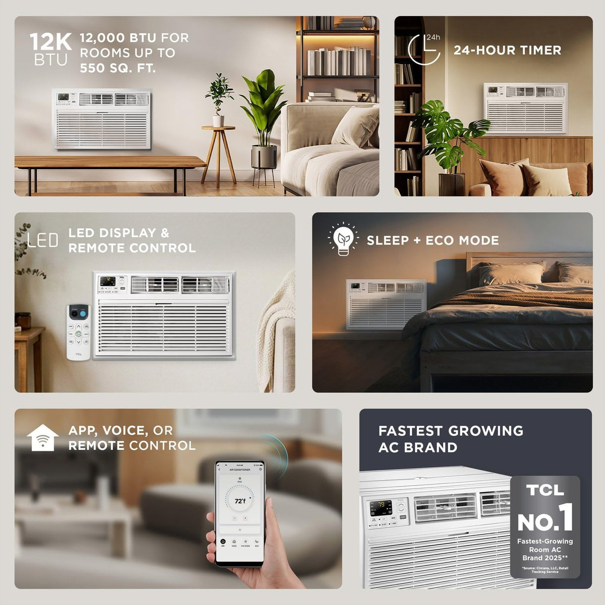 TCL 12,000 BTU 230 V Through-the-Wall Air Conditioner w/Remote 550 sq. ft. H12T9XH-A1