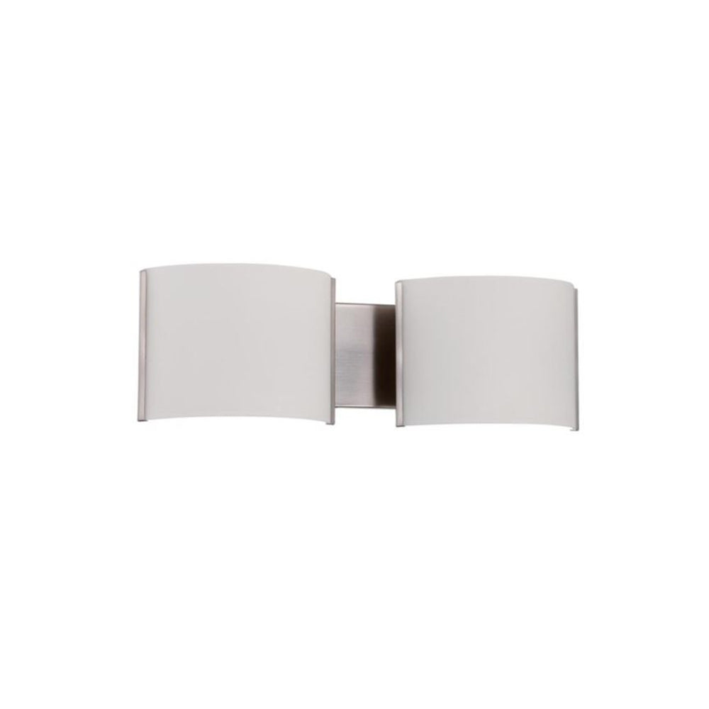 Sunset Lighting Stanton 19-in 2-Light Bright Satin Nickel LED Transitional Vanity Light Bar F3122-80-LED