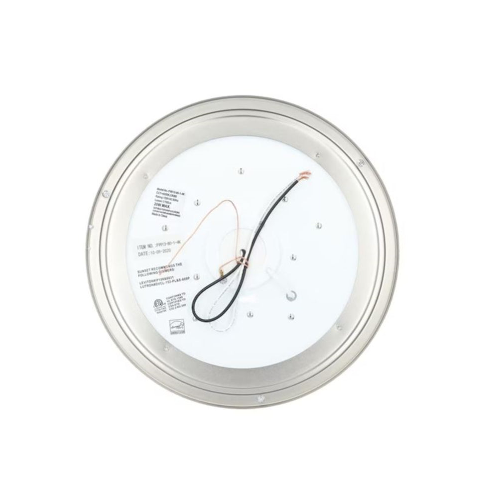 Sunset Lighting 12" 1-Light LED 4000K Flush Mount Light Bright Satin Nickel F9913-80-1-4K