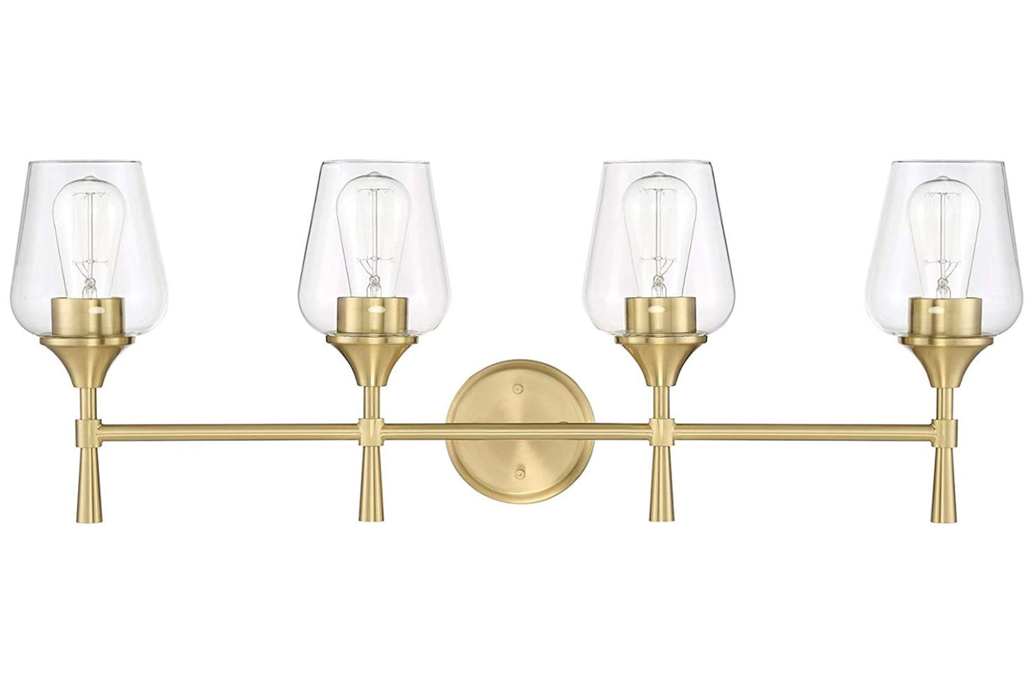 Sunset Lighting F27014-18 Four Light Stella Vanity - Clear Glass - with Champagne Gold Finish