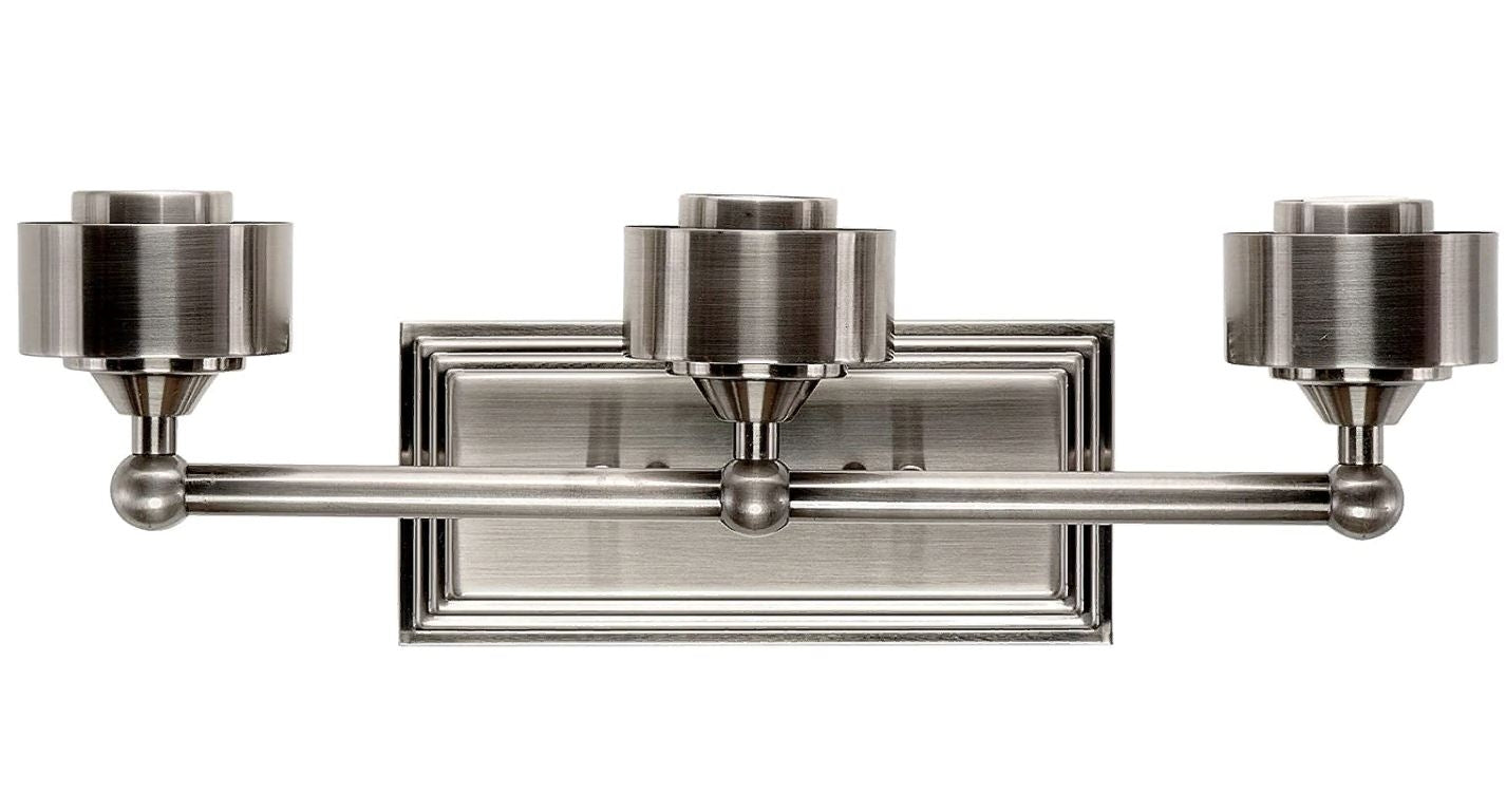 Sunset Lighting F17103-57 Esquire Three Light Vanity - Clear Glass, Dimmable - With Antique Gunmetal Finish
