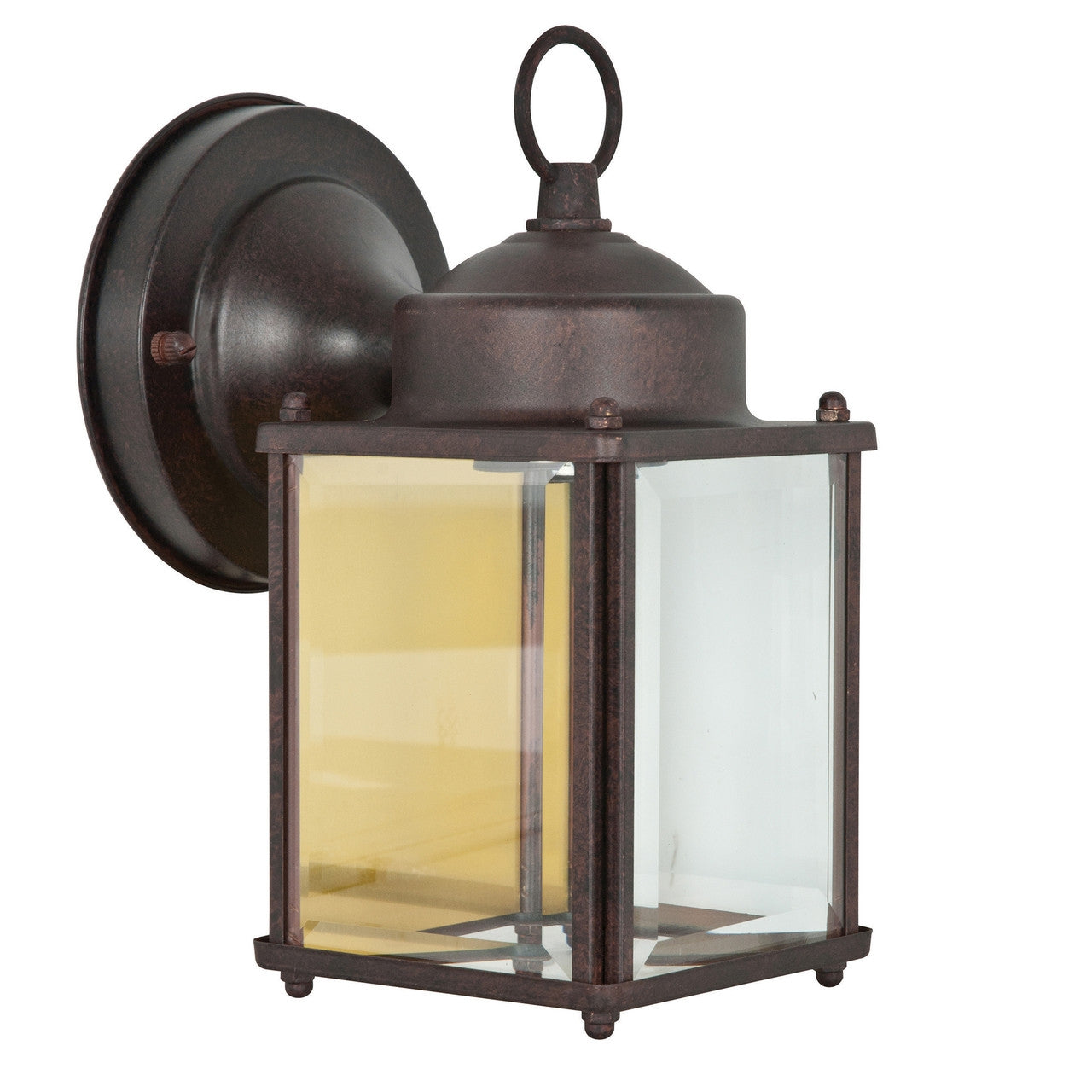 Sunset Lighting 8" Outdoor Wall Sconce Lantern Beveled Glass Rubbed Bronze Finish F6840-62