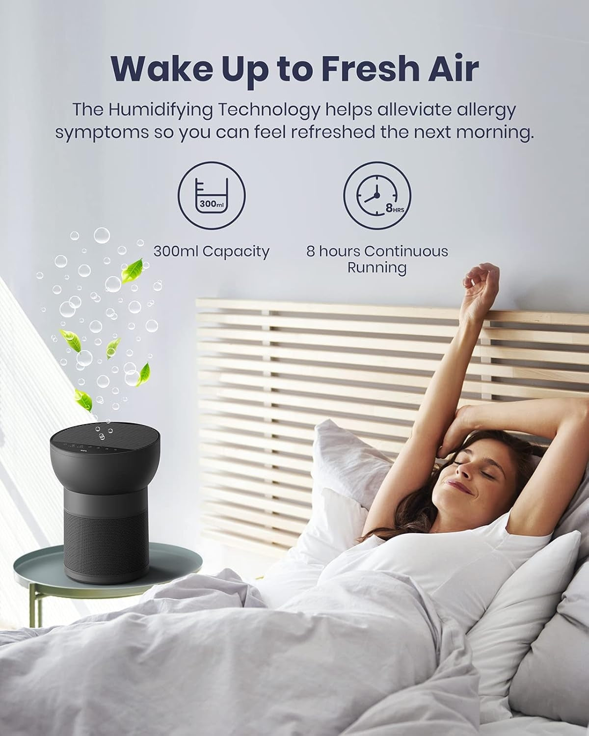 TCL Breeva A2 Air Purifier and Humidifier, Up to 882 Sq Ft, 4-Stage True HEPA (H13), Removes 99.97% of Dust/Bacteria/Odors & More, Auto Shield, Quiet, Black