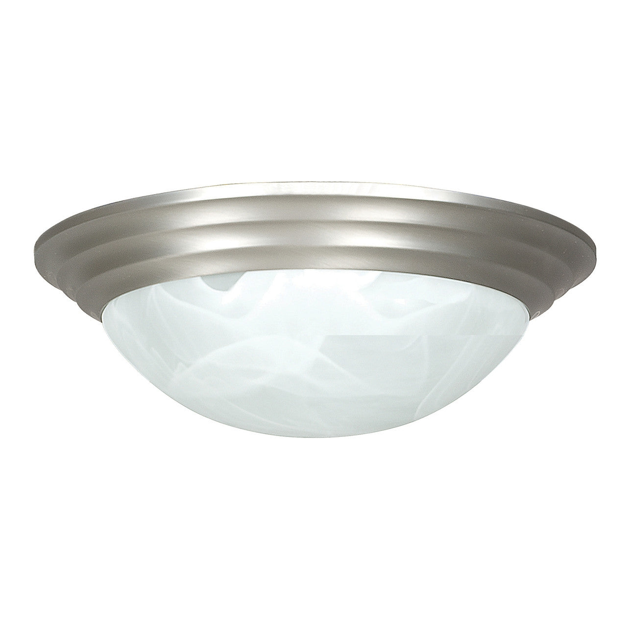 Sunset Lighting 14" 2-Light Flush Mount Ceiling Light Twist on Faux Alabaster Glass Dimmable Suitable for Damp Locations F7162-53