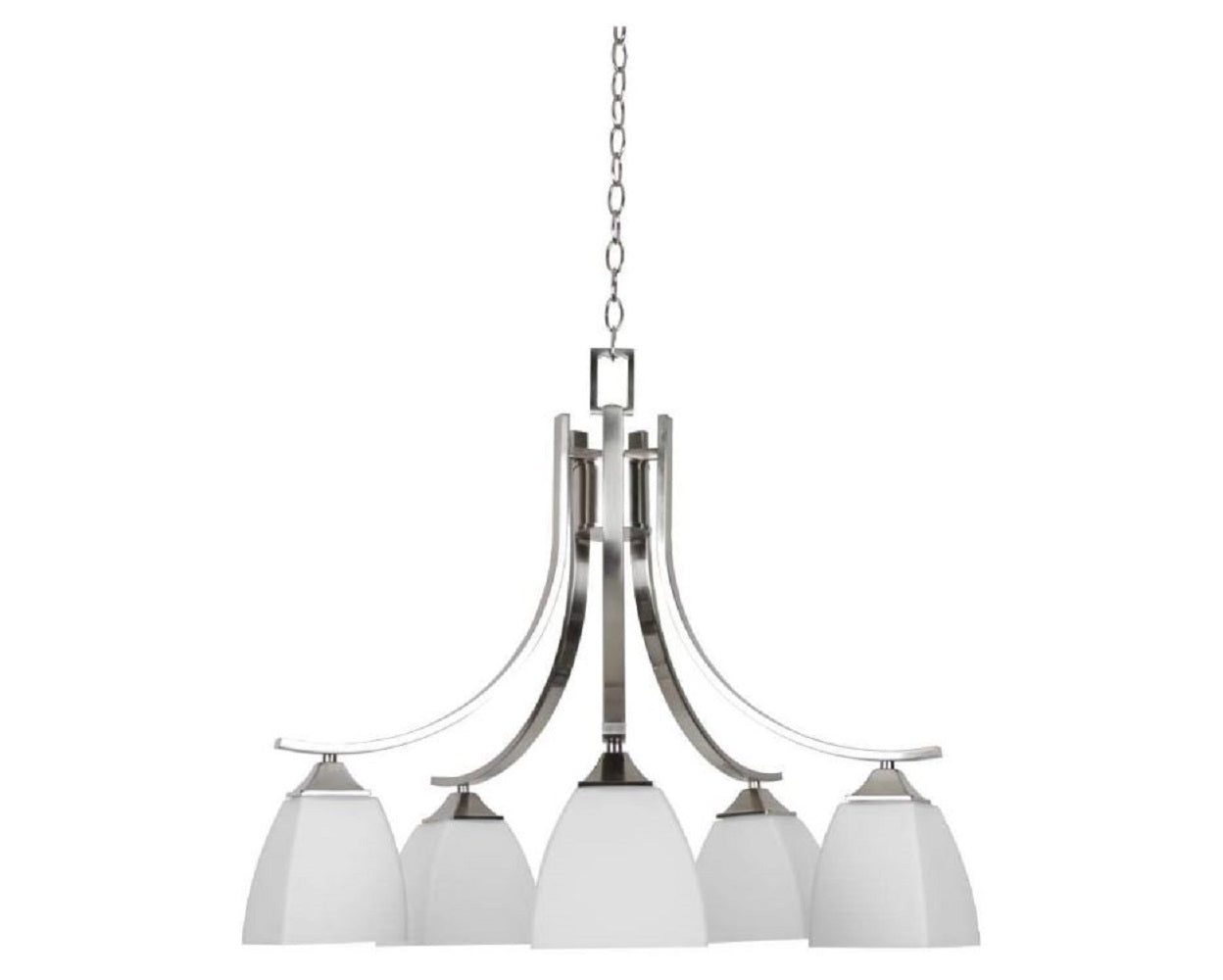 Sunset Lighting 5-Light 100W Starling Chandelier Down Bright Satin Nickel F19006-80