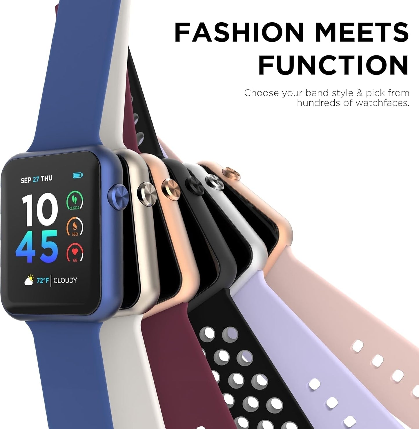 iTouch Air 4 Smartwatch: Blue Case w/ Blue Silicone Strap 41mm TA4M01-K06