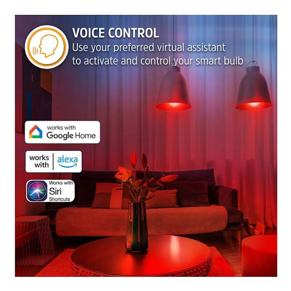 Energizer Connect Smart Wi-Fi A19 LED White & Multi-Color RGB Light Bulb, 4 Pack EAC2-1002-PP4