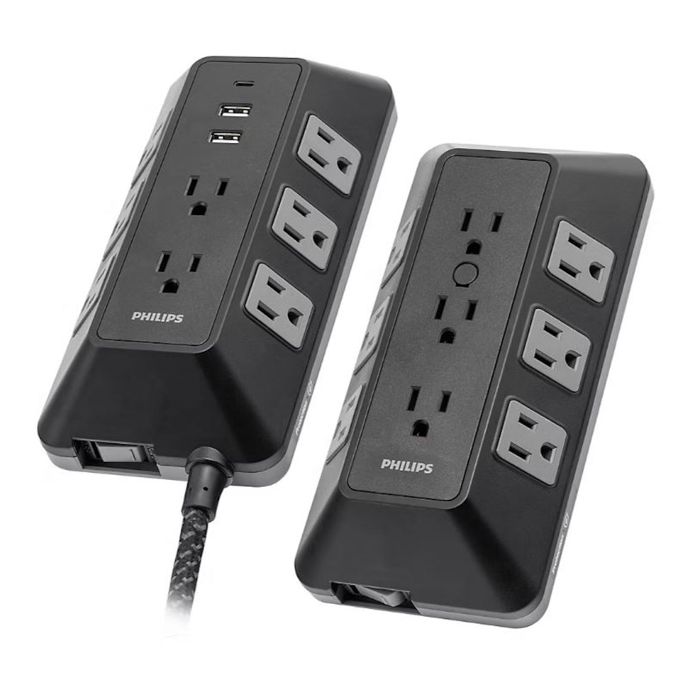 Philips 17-Outlet Surge Tap/Protector Combo Pack Black/Gray SPP9853B37