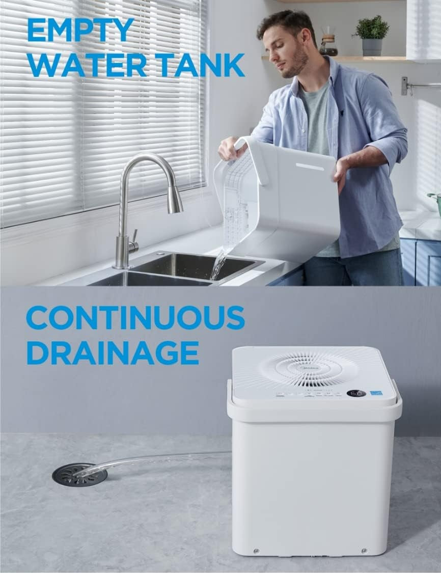 Midea Cube 3.17-Gallon 20 -Pint 2 -Speed 1500 Sq. Ft Dehumidifier Wi-Fi Connected ENERGY STAR Certified White MAD20S1QWT
