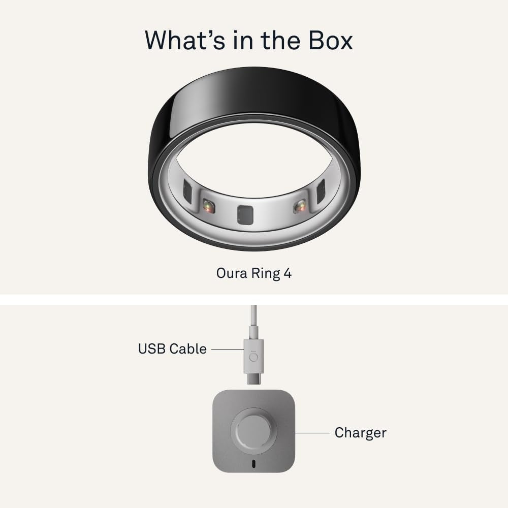 Oura - Ring 4 - Smart Ring - Size Before You Buy with OR4 Sizing Kit - Size 9 - Black JZ90-54144-09