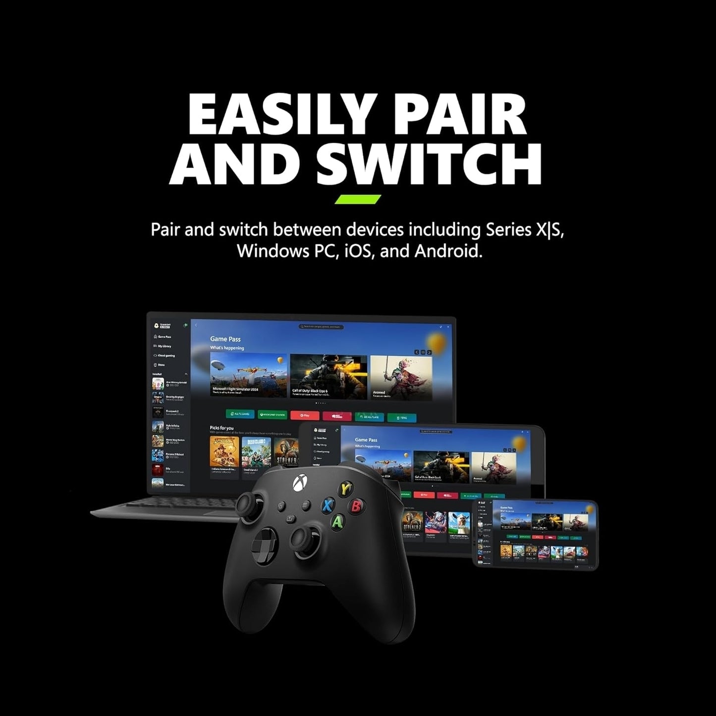 Microsoft Xbox Wireless Controller Xbox Series X|S Xbox One PCs Black EP2-29929