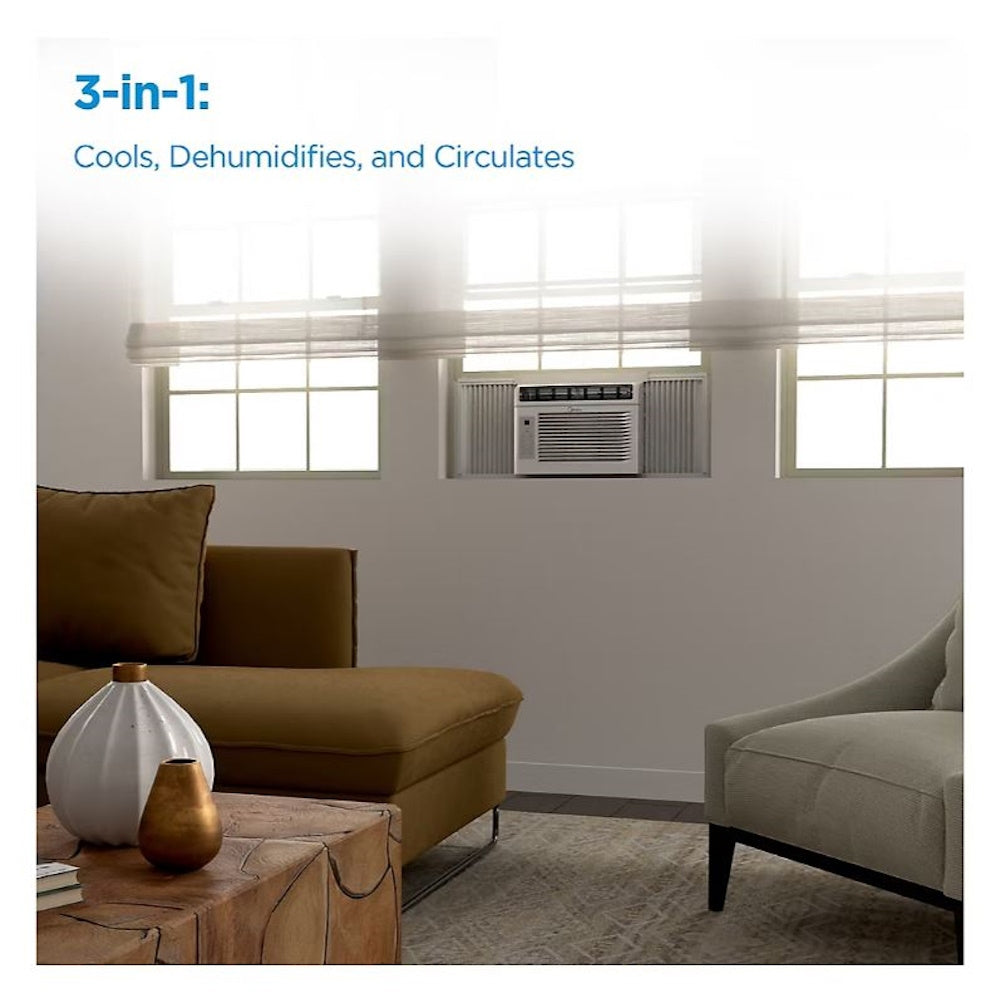 Midea 6,000 BTU Window Air Conditioner with ComfortSense Remote, Cools up to 250 sq. ft MAW06R1JWT-B