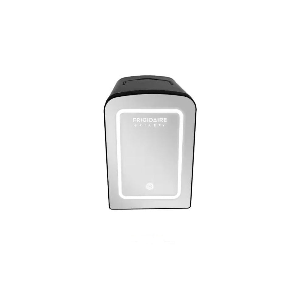 Frigidaire 12 in. 1 cu. ft. 9-Can 6-Liter Beauty Light Up Mini Refrigerator EFMIS209-BLACK includes 12v car adapter & 110v home power cord