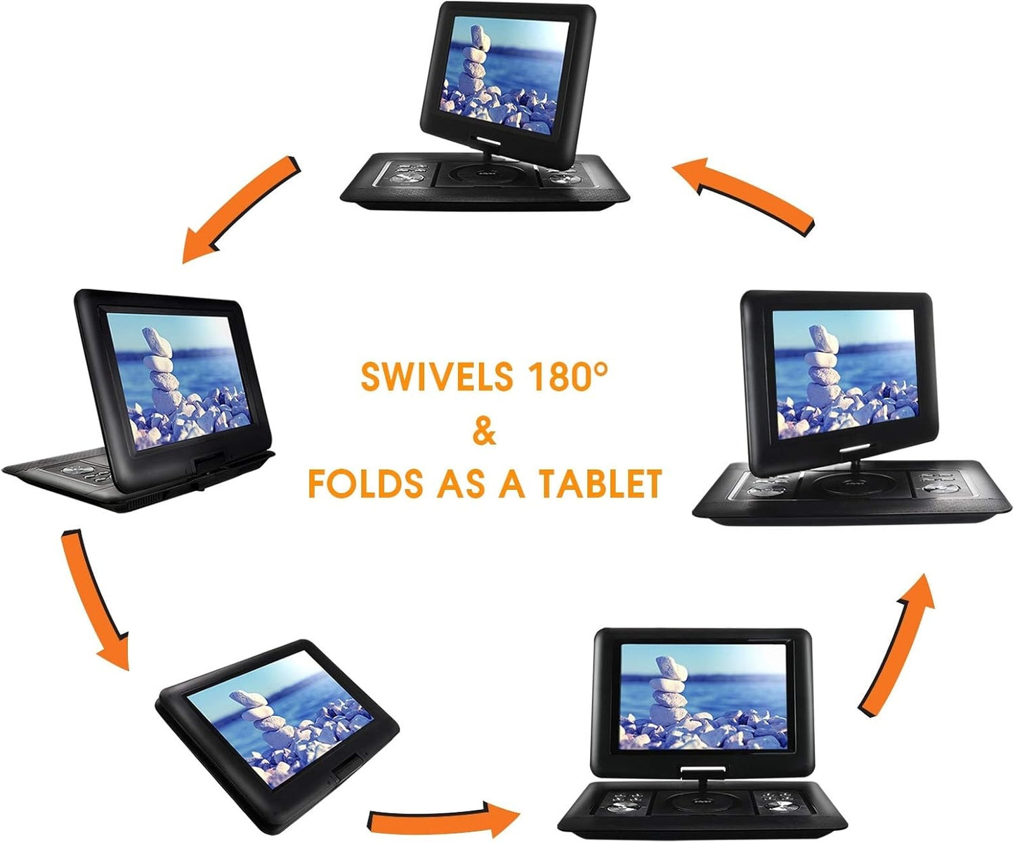 Trexonic TRX-1580 14.1 Inches Portable DVD Player with TFT-LCD Screen & USB, SD & AV Inputs
