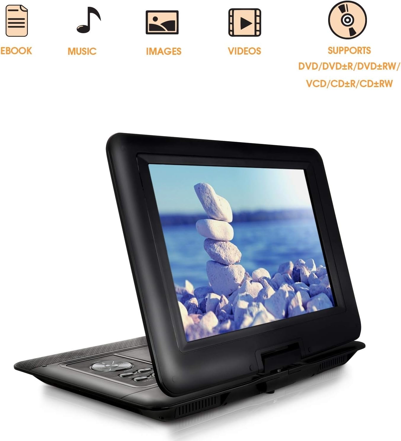 Trexonic TRX-1580 14.1 Inches Portable DVD Player with TFT-LCD Screen & USB, SD & AV Inputs
