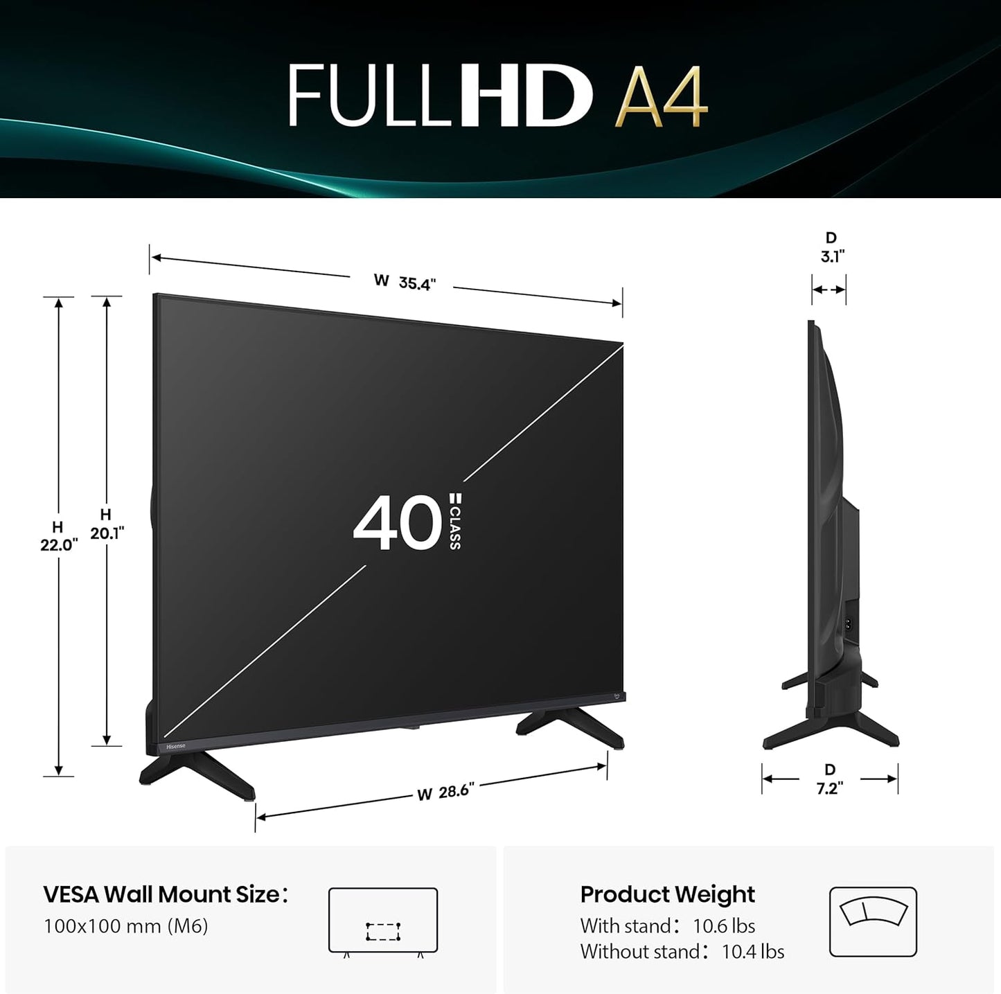 Hisense 40" Class A4 Series LED Full HD 1080P Smart Fire TV (2025) 40A4NF