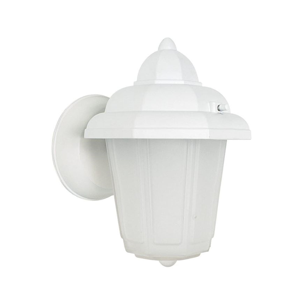 Sunset Lighting 8-1/2" Outdoor Wall Cast Aluminum Sconce Frosted Glass, White Finish F7804-30