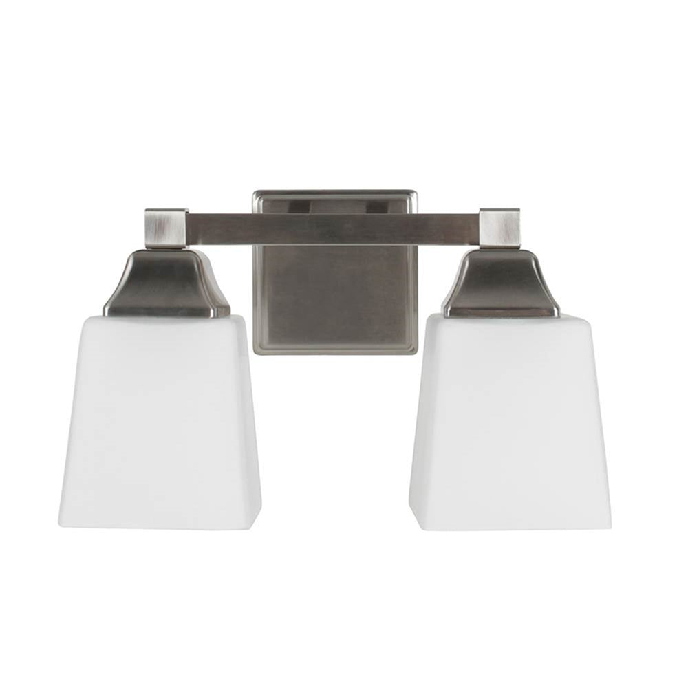 Sunset Lighting LED 2-Light Vanity 8W 3000K 1040Lm Non-Dim Bright Satin Nickel F6102-80