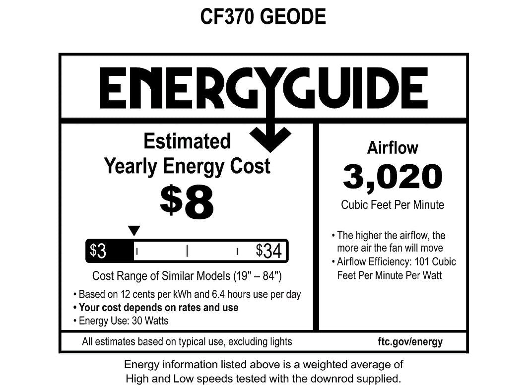 Emerson CF370BS Geode 52" Ceiling Fan with LED Light, Brushed Steel