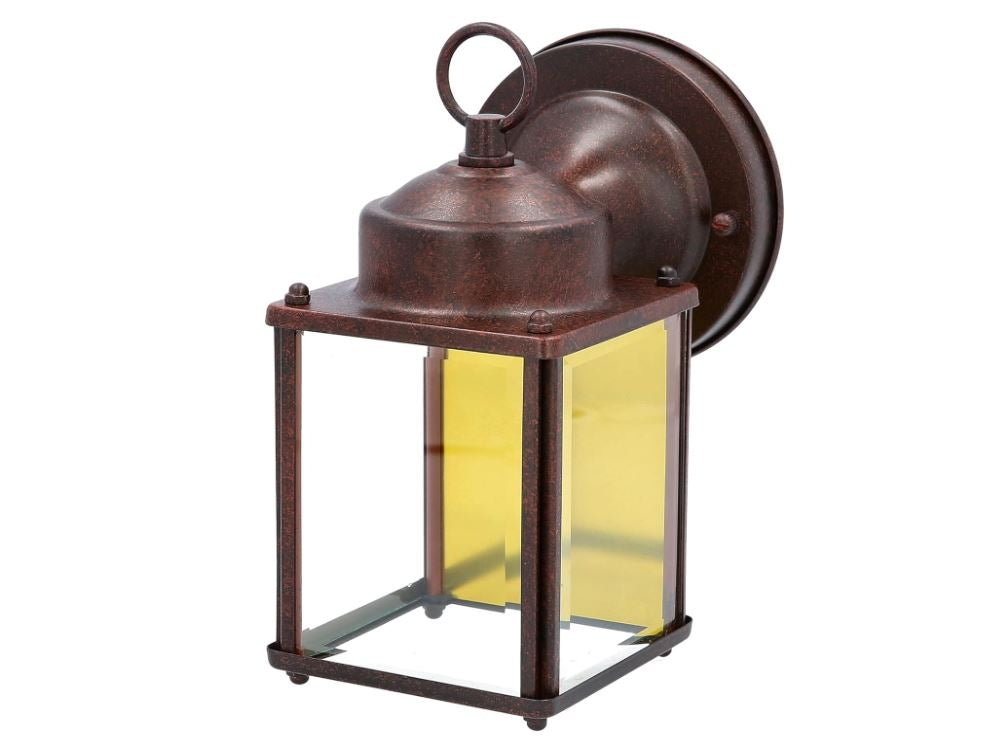 Sunset Lighting 8" Outdoor Wall Sconce Lantern Beveled Glass Rubbed Bronze Finish F6840-62