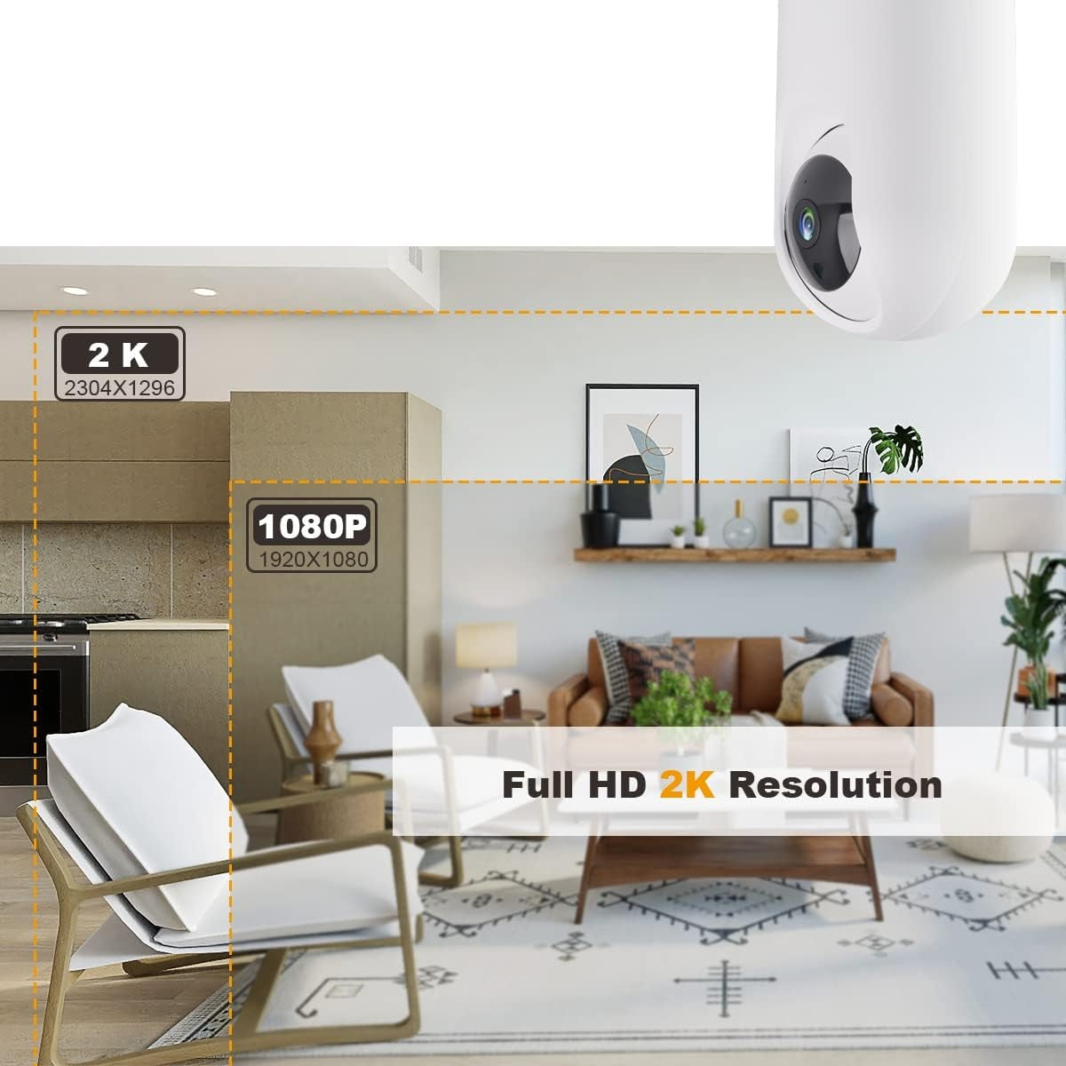 Konnek Stein Indoor Security Camera Wireless, 2K Smart Home IP Camera 2.4G/5G Dual-Band Wi-Fi Connection QC21S
