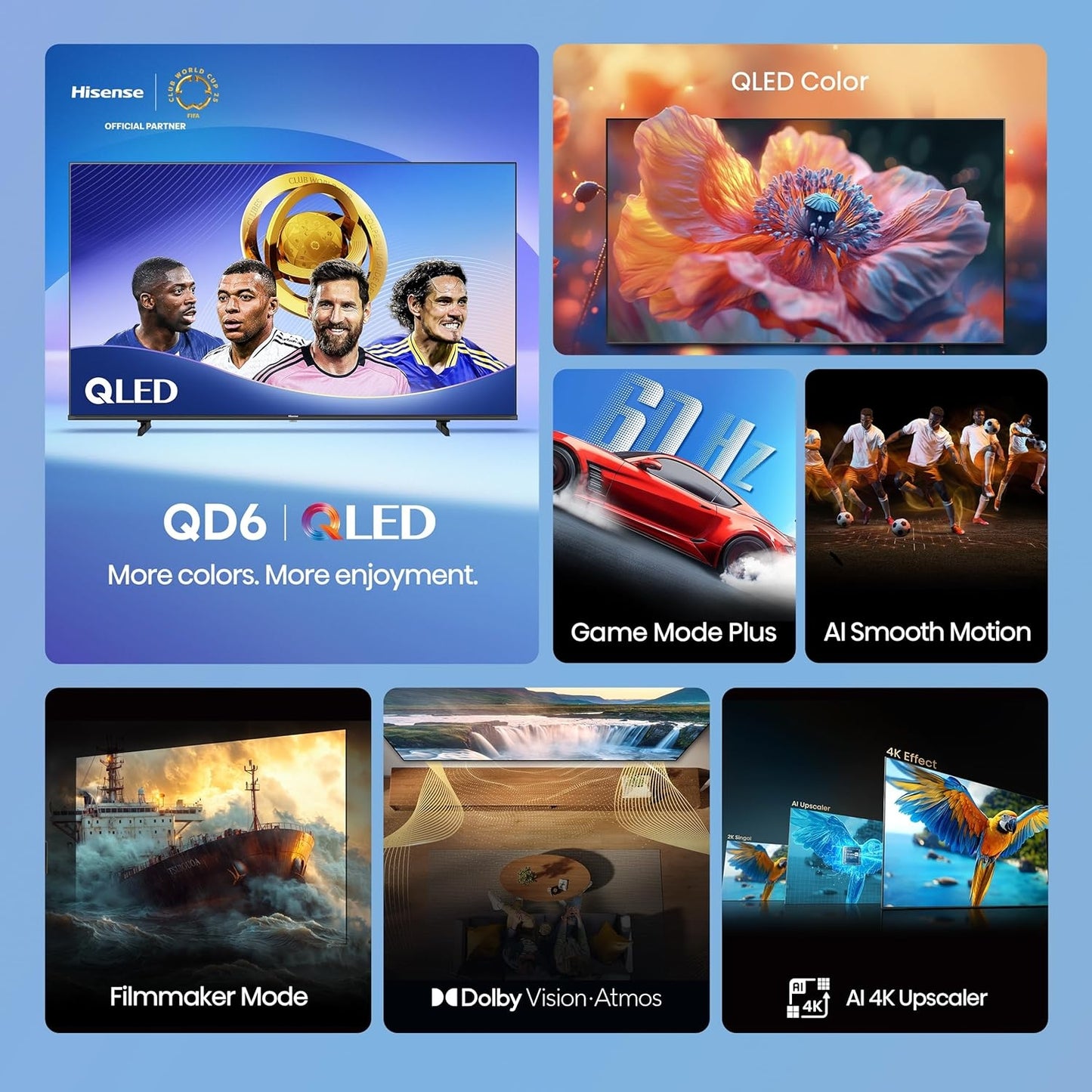 Hisense 65" Class QD6 Series QLED 4K UHD HDR Smart Fire TV 65QD6QF 2025