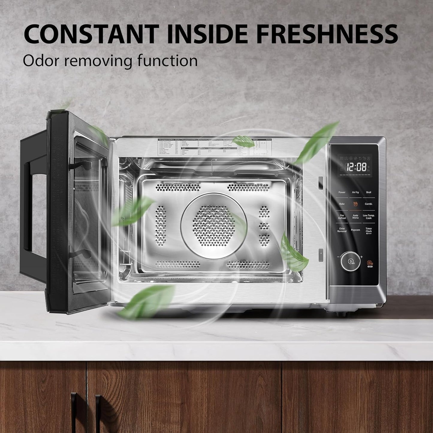 Toshiba 1.0 Cu. ft 8-in-1 Air Fryer Microwave Oven Combo, 1000 Watts, Black Stainless Steel, ML2-EC10SA(BS)