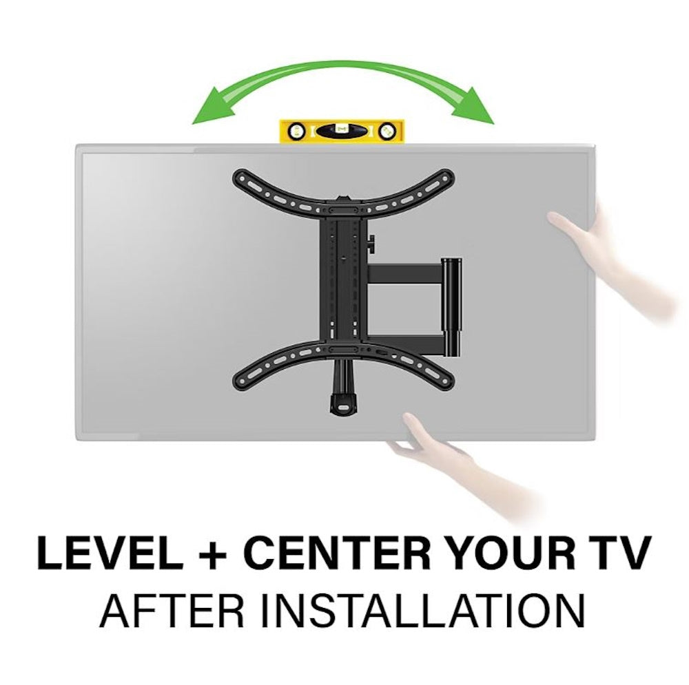Sanus Decora Full-Motion TV Wall Mount for 26"-65" TVs, Perfect for mounting your TV in the corner, Safety-tested, UL-listed - DMF219-B1
