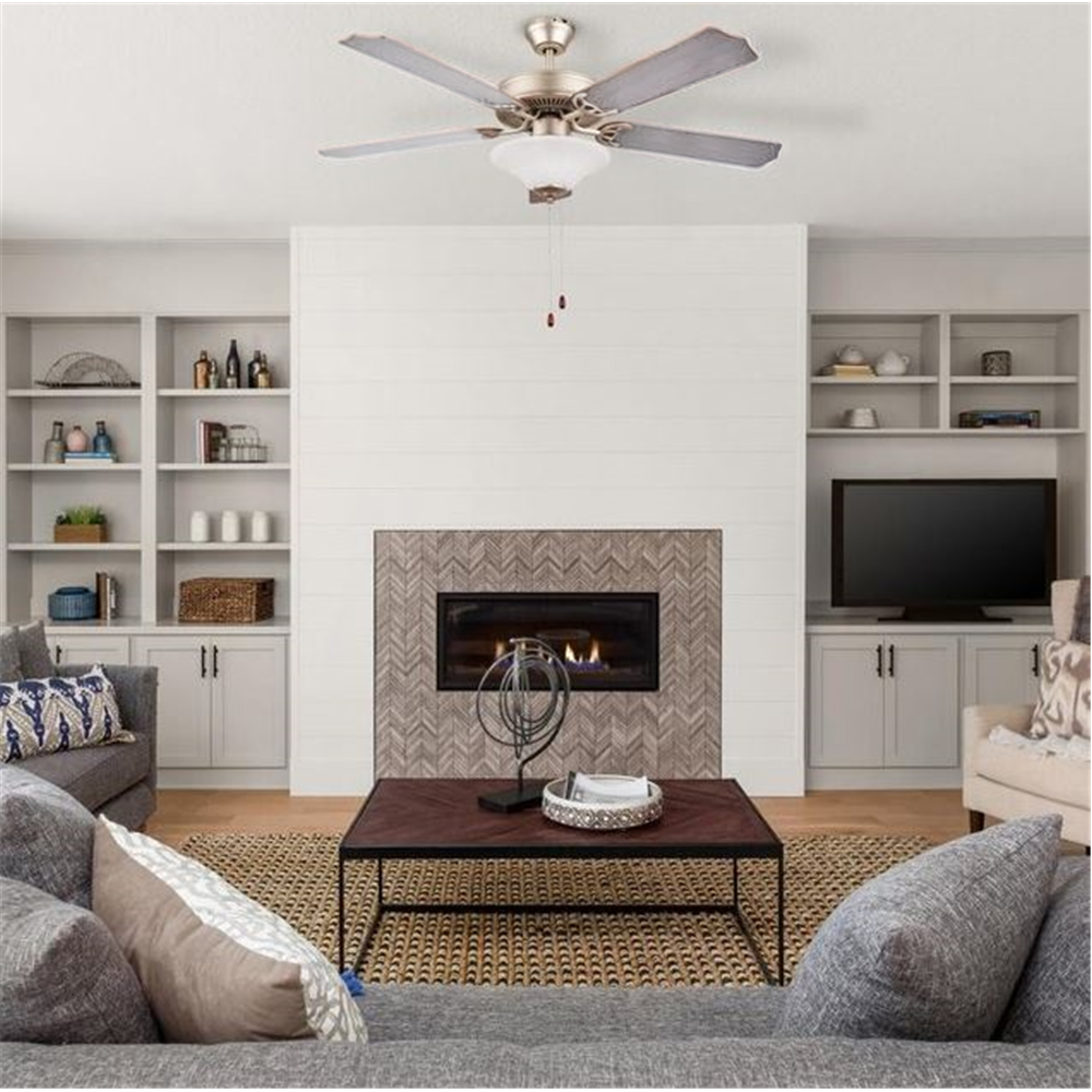 Concord Heritage Home 52" Satin Nickel LED Indoor Ceiling Fan Light Kit 5-Blade 52HEF5SN-MB-LED