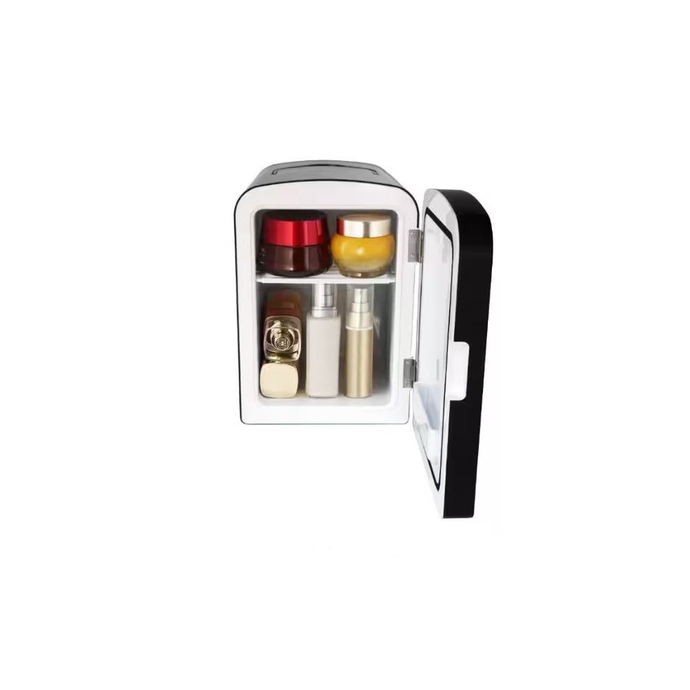 Frigidaire 12 in. 1 cu. ft. 9-Can 6-Liter Beauty Light Up Mini Refrigerator EFMIS209-BLACK includes 12v car adapter & 110v home power cord