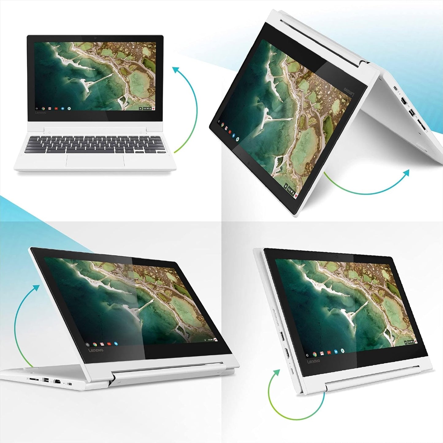 Lenovo Chromebook Flex 3 11" Laptop 11.6" HD IPS Display 4G/ 64 GB eMMC Chrome OS 82HG0006US, Blizzard White