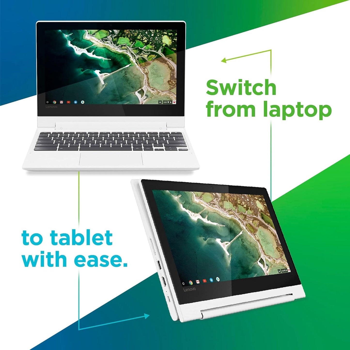 Lenovo Chromebook Flex 3 11" Laptop 11.6" HD IPS Display 4G/ 64 GB eMMC Chrome OS 82HG0006US, Blizzard White