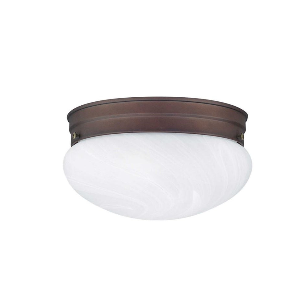Sunset Lighting Flush Mount Faux Alabaster Glass, Rubbed Bronze Finish F3285-62