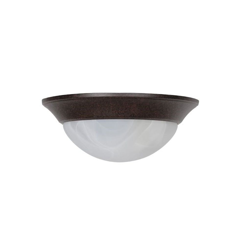 Sunset Lighting F7173-62 Flush Mount with Twist on Faux Alabaster Glass, Rubbed Bronze Finish
