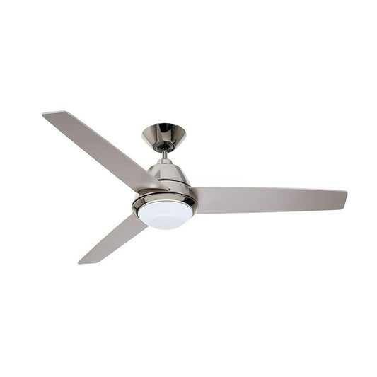 Emerson Geode 52" Polished Nickel Ceiling Fan w/ LED Light Light Gray Blades CF370PN