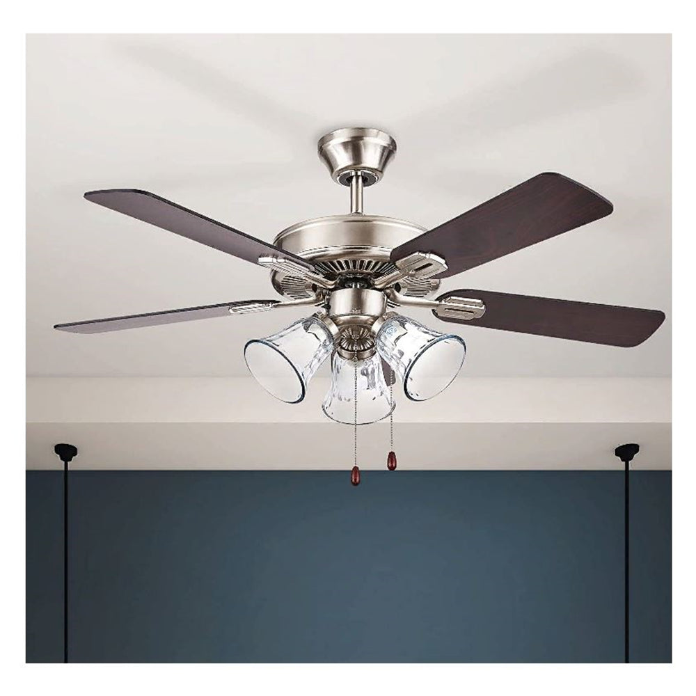 Concord Richmond 41" Stainless Steel Ceiling Fan w/ LED Light Kit 5-Blade 42RIC5ST-MB-LED