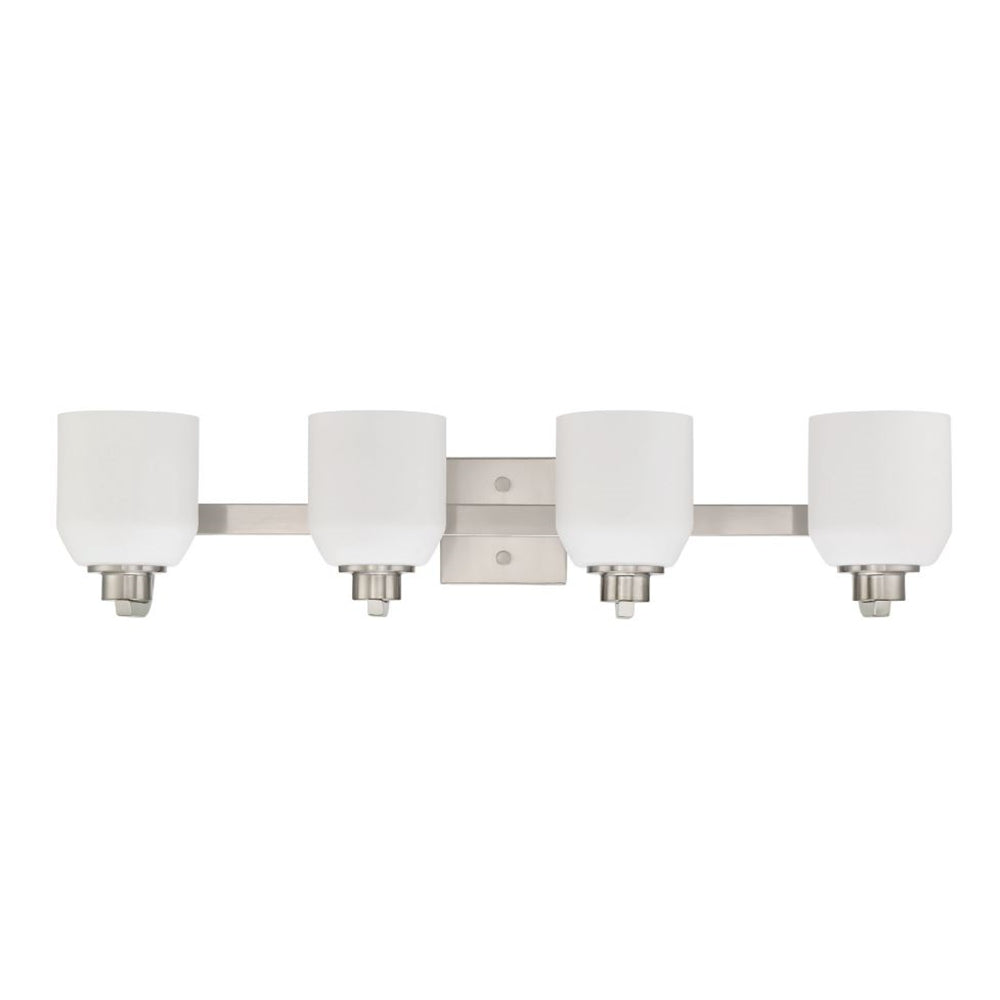 Sunset 4-Light Quartz Vanity Satin nickel Opal Glass F19034-80
