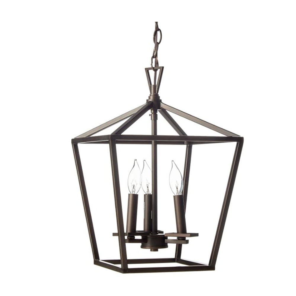 Sunset Lighting 3-Light 12" Raven Cage Pendant Ceiling 60W Light-Dimmable Provincial Bronze F3712-64