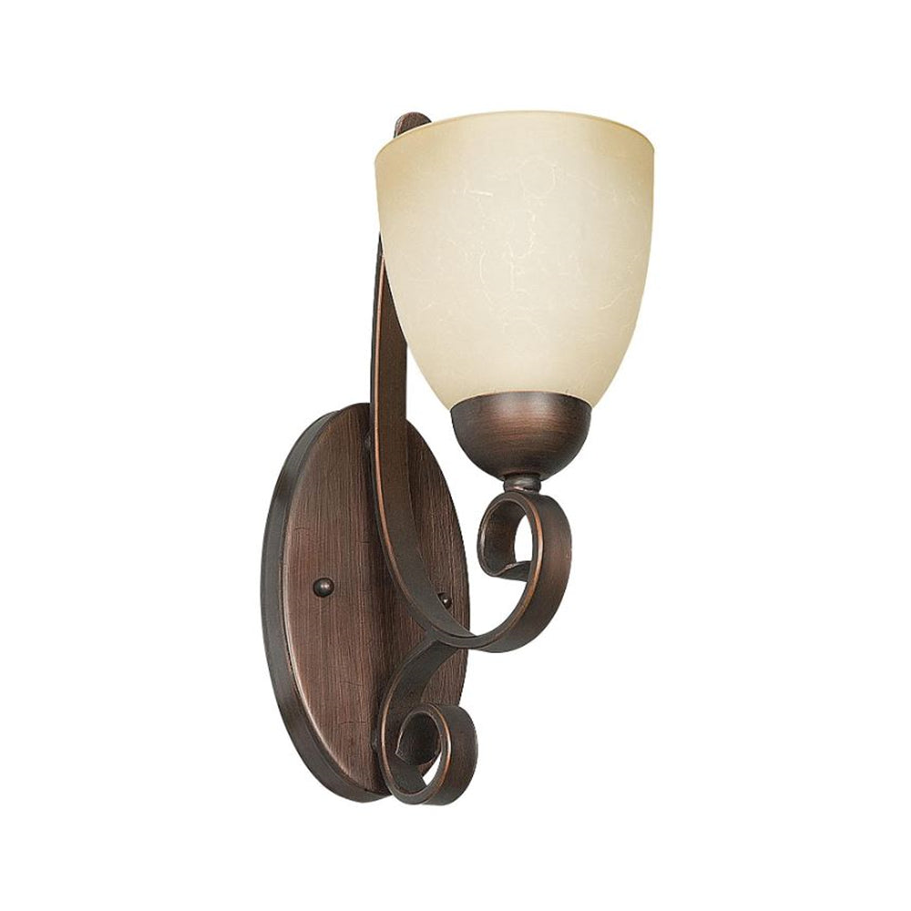 Sunset Lighting 1-Light Wall Sconce Buttercup Glass 100W Tique Finish - F5251-26