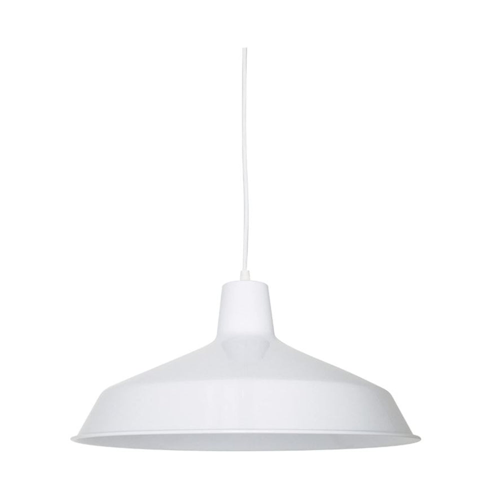 Sunset Lighting 15-3/4" Pendant w/ White Metal Glass, White Finish F3513-30