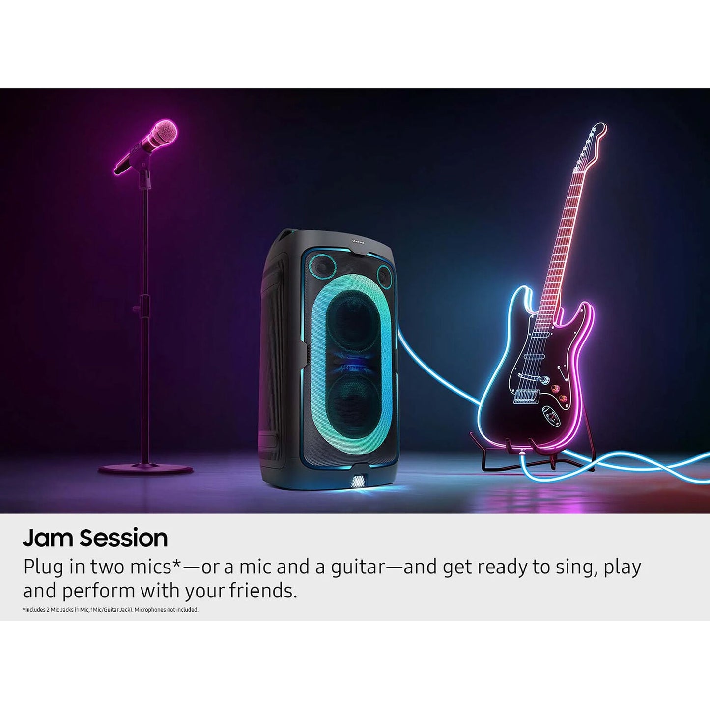 Samsung MX-ST40F/ZA Sound Tower 160W Portable Party Speaker with Built In Battery, Up to 12x Hrs of Battery Life, Up to 160W, Dynamic Party Lights+ & DJ Effects