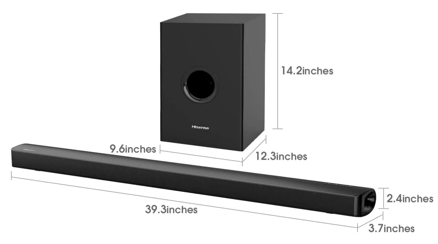 Hisense 2.1-Channel Soundbar 320W w/ Wireless Subwoofer Black HS219