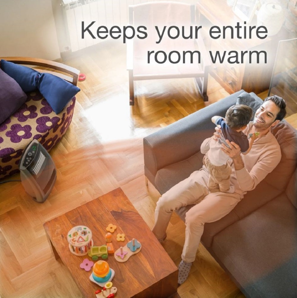 Lasko Oscillating 22.5" 1500W Motion Heat Plus Ceramic Room Heater with Remote - Black/Silver CC23185